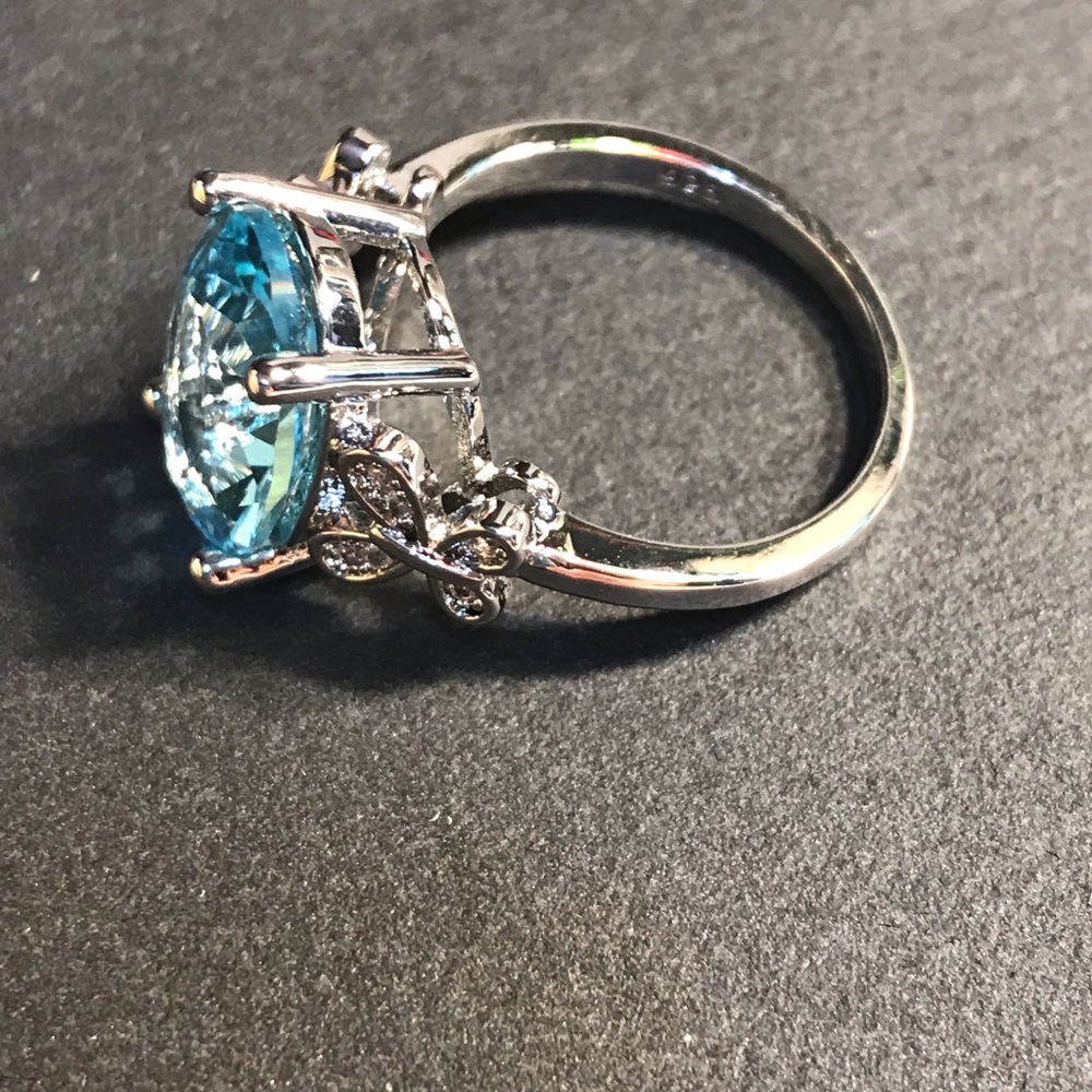 Blue topaz, Butterfly 925 Stamped ring - Picture 6 of 8